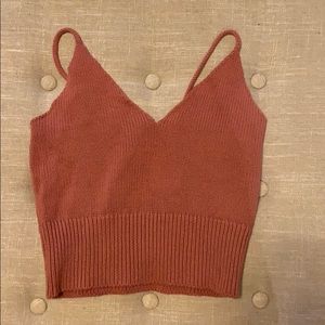 Brandy Melville Stretch Ribbed Sweater Crop Tank